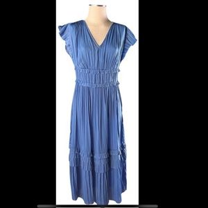 Anthropologie - Blue Current Air Sereia Pleated Midi